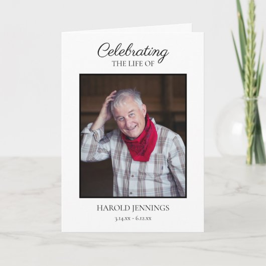 Elegante foto begrafenismonument programma (Voorkant)