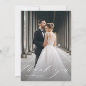 elegante foto bruiloft bedankt kaart (Voorkant)