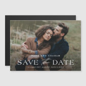 Elegante foto bruiloft Bewaar de datum magnetische (Voorkant / Achterkant)