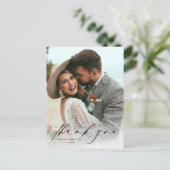 Elegante foto bruiloft dank u Briefkaart (Staand voorkant)