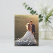 Elegante foto bruiloft dank u briefkaart (Staand voorkant)