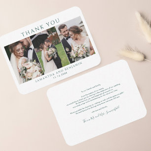 Elegante foto bruiloft dank u notitiekaartje