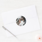 Elegante foto bruiloft datum envelop zegel (Envelop)