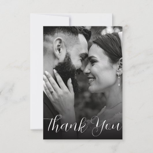 Elegante foto bruiloft flat dank u kaart (Voorkant)