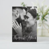 Elegante foto bruiloft flat dank u kaart (Staand voorkant)