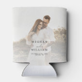 Elegante foto bruiloft gunst blikjeskoeler (Achterkant)