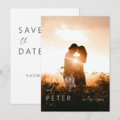 Elegante foto bruiloft Save the Date Kaart (Voorkant / Achterkant)