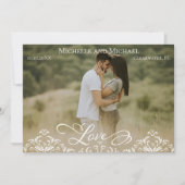 Elegante foto bruiloft Save the Date Kaart (Voorkant)