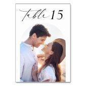 Elegante foto bruiloft tafel nummer kaart (Achterkant)