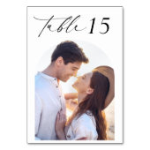 Elegante foto bruiloft tafel nummer kaart (Voorkant)