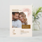 Elegante foto bruiloft uitnodiging | (Staand voorkant)