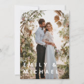 Elegante foto bruiloft uitnodiging | (Achterkant)