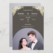 Elegante foto bruiloft uitnodiging Sjabloon (Voorkant / Achterkant)