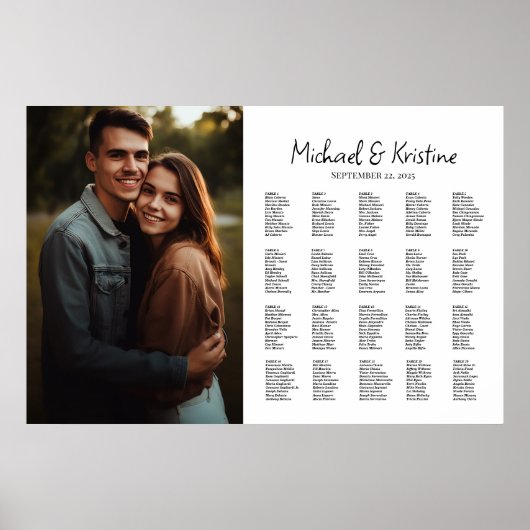 Elegante foto bruiloft zitgrafiek bewerkbaar poster (Voorkant)