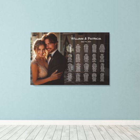 Elegante foto bruiloft zitgrafiek modern canvas afdruk (Insitu (Houten vloer))