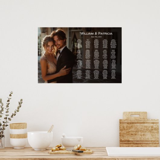 Elegante foto bruiloft zitgrafiek modern poster (Keuken)