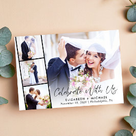 Elegante foto bruiloftsreceptie kaart