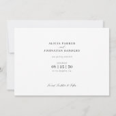 Elegante foto chique script bruiloft save the date (Achterkant)