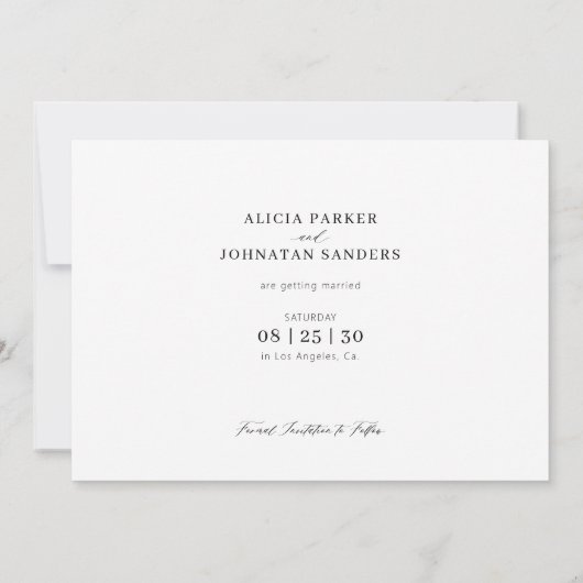 Elegante foto chique script bruiloft save the date (Achterkant)