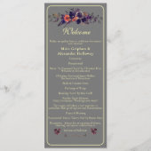 Elegante foto Donkere herfst bloemenbruiloft Programma (Voorkant)