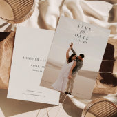 Elegante foto Eenvoudige bruiloft Bewaar de datum Save The Date