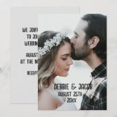 ELEGANTE FOTO EENVOUDIGE BRUILOFT UITNODIGING (Voorkant / Achterkant)