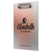 Elegante foto en naam Sjabloon Sinaasappel Glitter