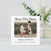 Elegante foto Flat Wedding Save the Date Kaart (Staand voorkant)