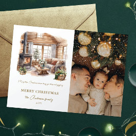 Elegante foto Gezellig Huis Kerstmis Feestdagenkaart