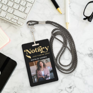 Elegante Foto Gouden Notaris Lening Agent Badge