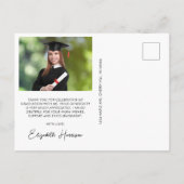 Elegante foto Groen Goud Afstuderen Dank u Briefkaart (Achterkant)