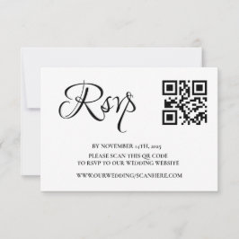 Elegante Foto Huwelijk QR Code RSVP Kaartje