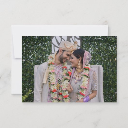 Elegante Foto Huwelijk QR Code RSVP Kaartje (Achterkant)