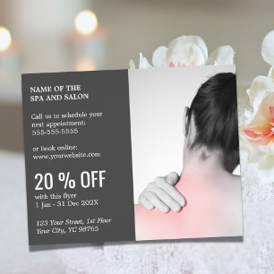 Elegante foto massage-therapeut korting flyer