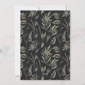 Elegante foto modern minimal zwart botanisch feestdagenkaart (Achterkant)