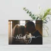 Elegante foto Moderne bruiloft Dank u Bedankkaart (Staand voorkant)
