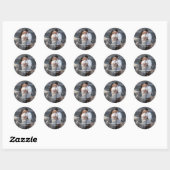 Elegante foto Moderne bruiloft Ronde Sticker (Vel)