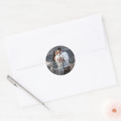 Elegante foto Moderne bruiloft Ronde Sticker (Envelop)