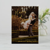 Elegante foto moderne bruiloftreceptie folie uitnodiging (Staand Voorkant)