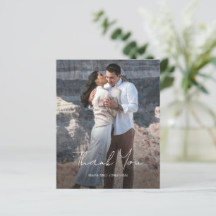 Elegante foto Moderne budget bruiloft bedankkaart