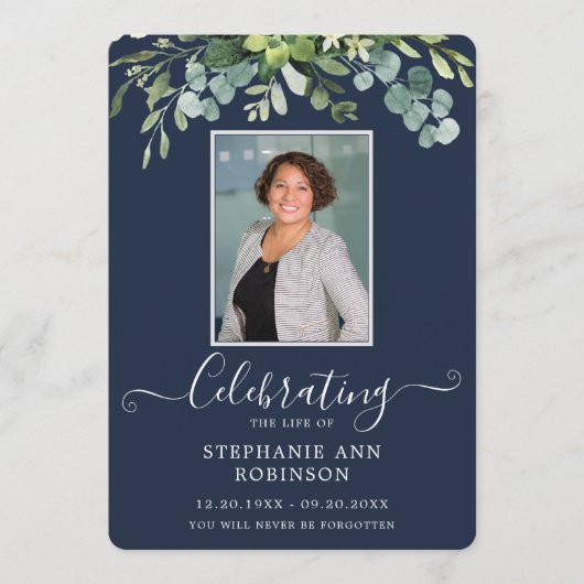 Elegante Foto Orde van Service Blauw Programma (Voorkant)