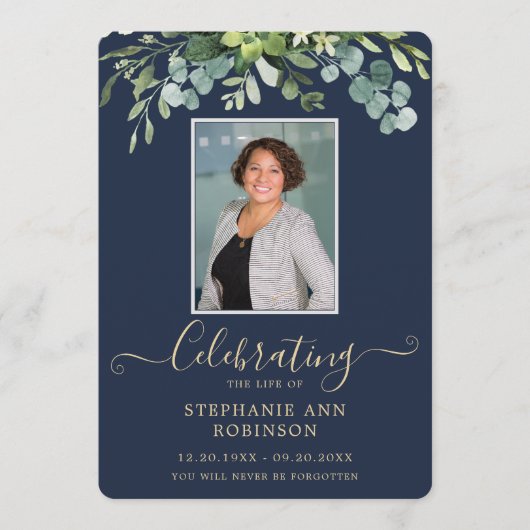 Elegante Foto Orde van Service Gold Blue Programma (Voorkant)