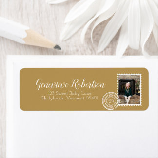 Elegante foto postzegel bezorgadres etiket