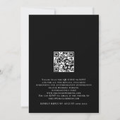 Elegante foto QR Code Script Bruiloft Zwart Kaart (Achterkant)
