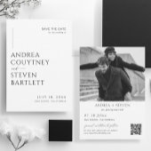 Elegante Foto QR Code Trouwen Sla de datum op Kaart