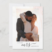 Elegante foto Roze Rood & Goud Bloemen Vrijgezelle Kaart (Achterkant)