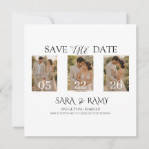 Elegante foto Save the Date trouwuitnodiging