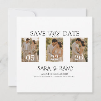 Elegante foto Save the Date trouwuitnodiging