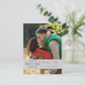 Elegante foto Sla de datum Grey Swirl Briefkaart (Staand voorkant)