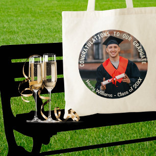 Elegante foto van afstudeerdag als aandenken tote bag